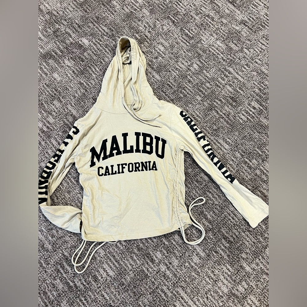 Cropped Ruched Hoodie